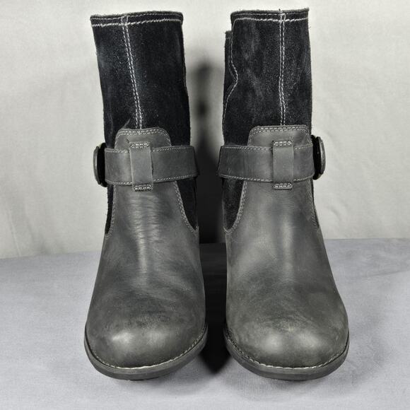 Timberland Earthkeepers Bethel Buckle Boots Womens 7.5 Black Leather Suede Heel - Picture 7 of 12